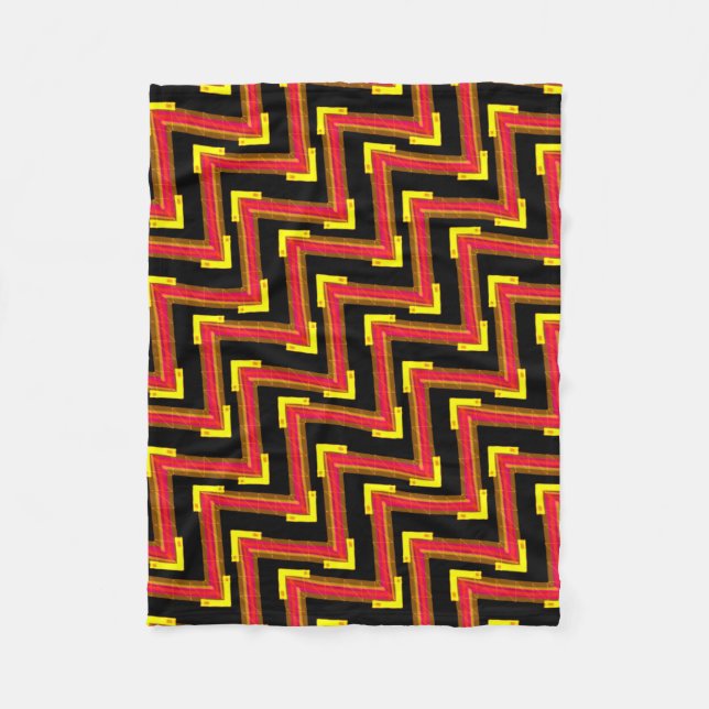 Petite couverture polaire rouge noir et jaune fleecefilt (Framsidan)