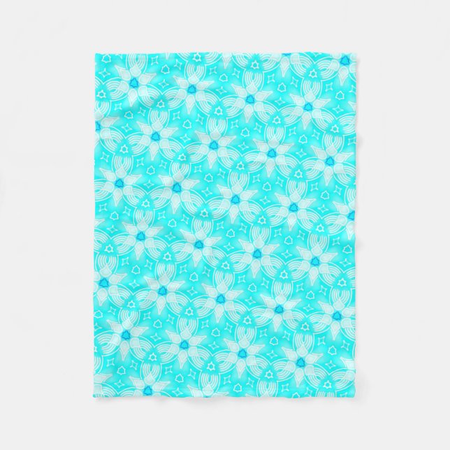 Petite couverture polaire turquoise et blanc fleecefilt (Framsidan)