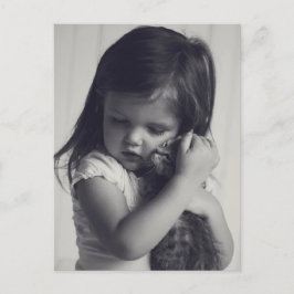 Petite fille et chaton vykort