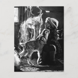 Petite fille et chèvre vykort