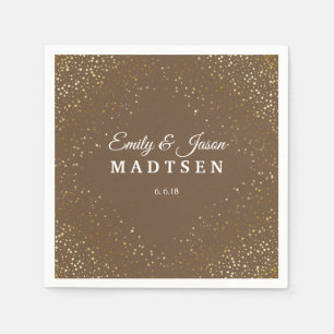 Petite Golden Stars Bröllop Pappra Napkins Pappersservett