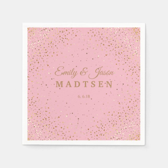 Petite Golden Stars Bröllop Pappra Napkins Pappersservett (Framsidan)