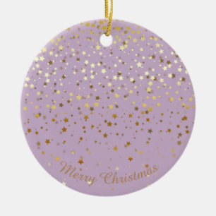 Petite Golden Stars jul Ornament-Lavender Julgransprydnad Keramik
