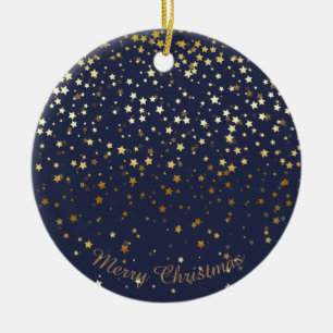 Petite Golden Stars jul Ornament-Midnight Julgransprydnad Keramik