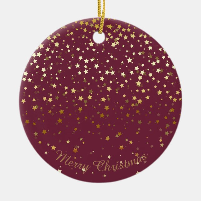 Petite Golden Stars jul Ornament Plum (Framsidan)