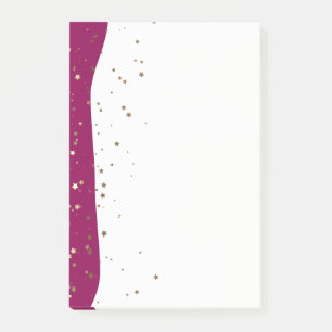 Petite Golden Stars Wave Post-it-Notes-Raspberry Post-it Block