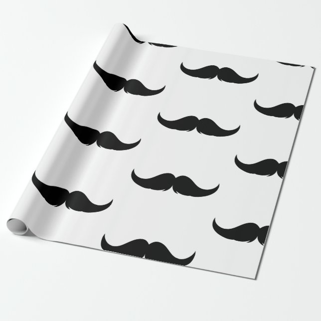 Petite Handlebar Mustache Presentpapper (Utrullad)