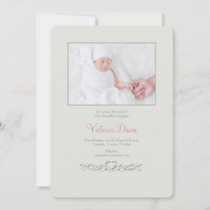 Petite Heart Memorial Photo Card Meddelande