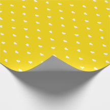 Petite Hearts on Bright Gult Wrapping Papper