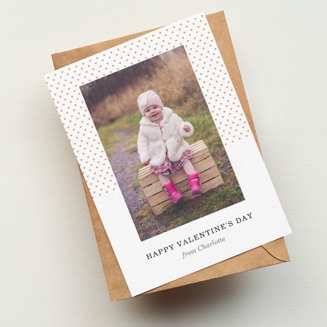 Petite Hearts Photo Valentine Anteckningskort (Skapare uppladdad)