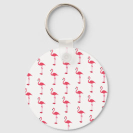 Petite Rosa Flamingos Mönster Nyckelring