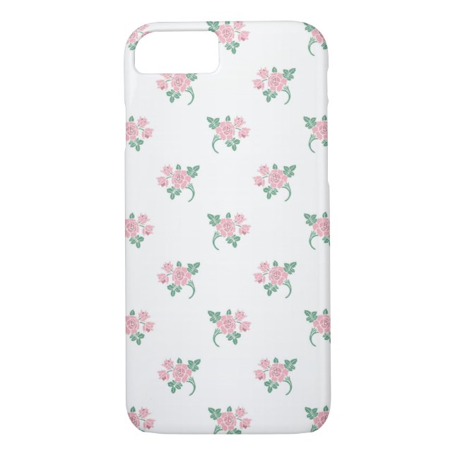 Petite Rosa ros Blommönster Case-Mate iPhone Skal (Baksida)