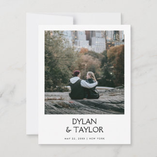 Petite Simple Modern Bold Namn Framed 2-Photo Spara Datumet