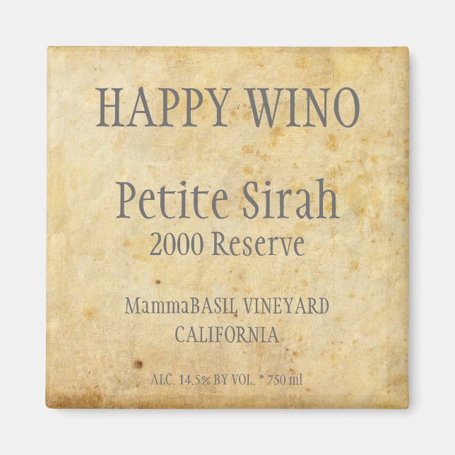 Petite Sirah Label Magnet (Framsidan)
