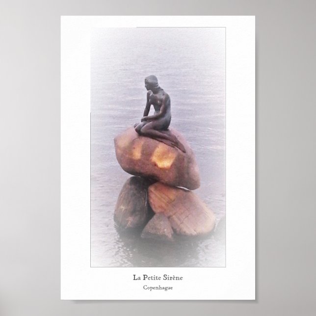 Petite Sirène Copenhague Sculpture Statue Danemark Poster (Framsidan)