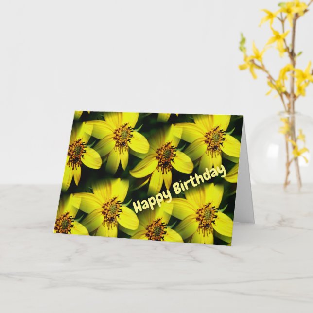 Petite Sunwers Blommigt Birthday Card Kort (Gul blomma)