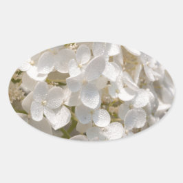 Petites fleurs blanches ovalt klistermärke