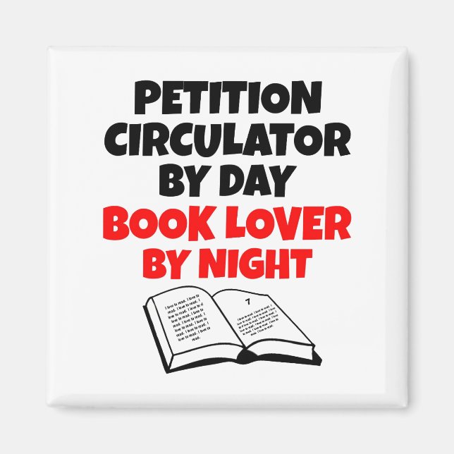 Petition Circulator Bok Älskare Magnet (Framsidan)