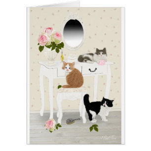 PetitRose "kattungeskönhetsalong", vykort Hälsningskort
