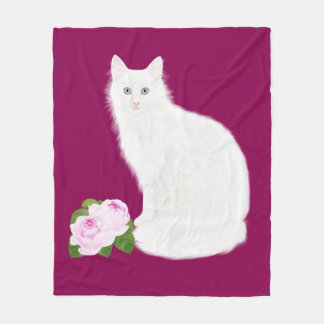 PetitRose "vitkatt", ullfilt Fleecefilt
