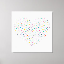 Petits cœurs grand cœur - Aquarelle Canvastryck