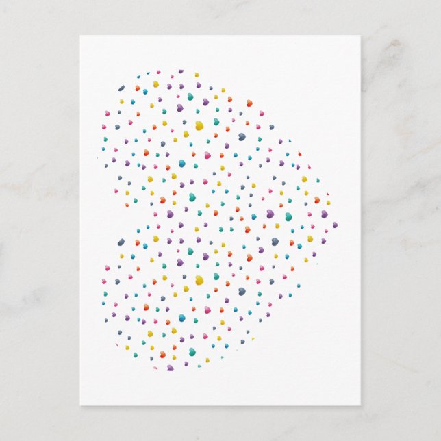 Petits cœurs grand cœur - Aquarelle Vykort (Framsida)