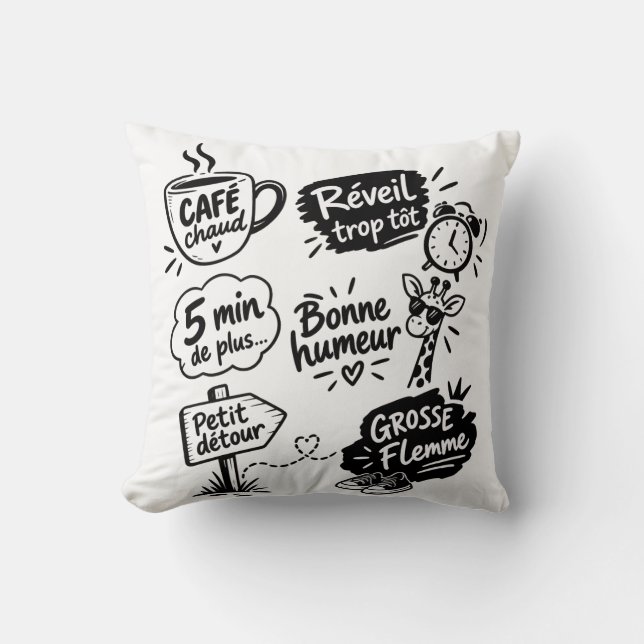 Petits plaisirs du quotidien en doodles kudde (Framsida)