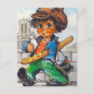 Petits Poulbots devant Notre-Dame Vykort