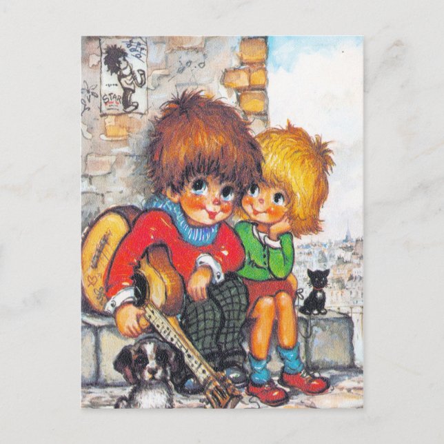 Petits Poulbots musiciens Vykort (Framsida)