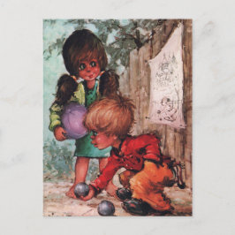 Petits Poulbots pétanque Vykort