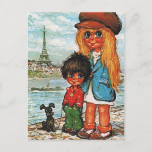 Petits Poulbots Tour Eiffel Vykort