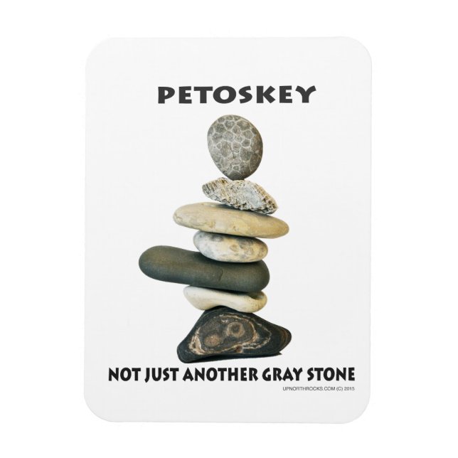 Petoskey - inte bara ännu ett Grått Stone Magnet (Vertikal)