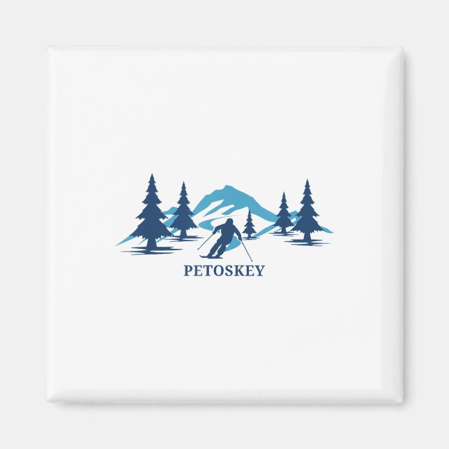 Petoskey Michigan Ski Resort Skiing _1 Magnet (Framsidan)