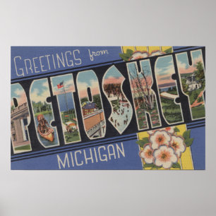 Petoskey Michigan - stora brevplatser Poster
