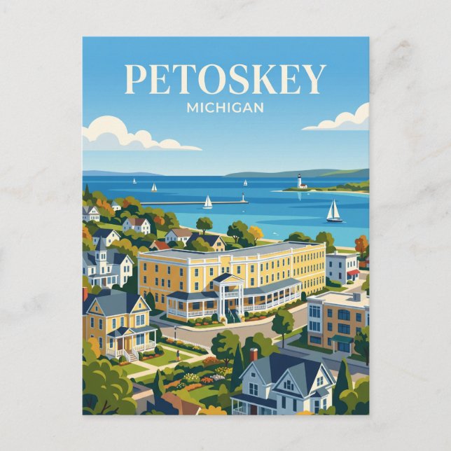 Petoskey Michigan Vykort (Framsida)