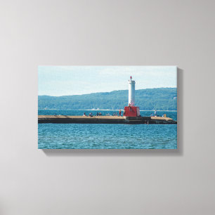 Petoskey Pierhead Lighthouse, Petoskey, Michigan Canvastryck