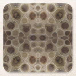 Petoskey Stone michigan state stone fossil Underlägg Papper Kvadrat