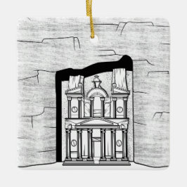 Petra El Khazneh temple Julgransprydnad Keramik