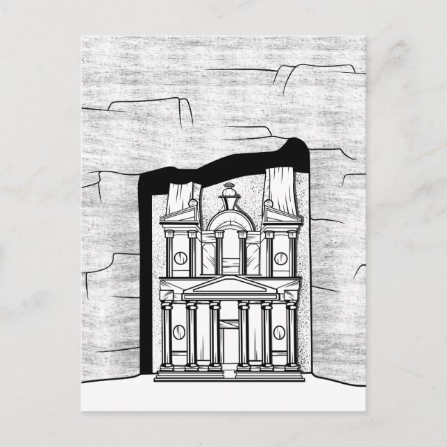 Petra El Khazneh temple Vykort (Framsida)