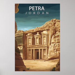 Petra Jordan Antik Rosa Stad Al-Khazneh Poster