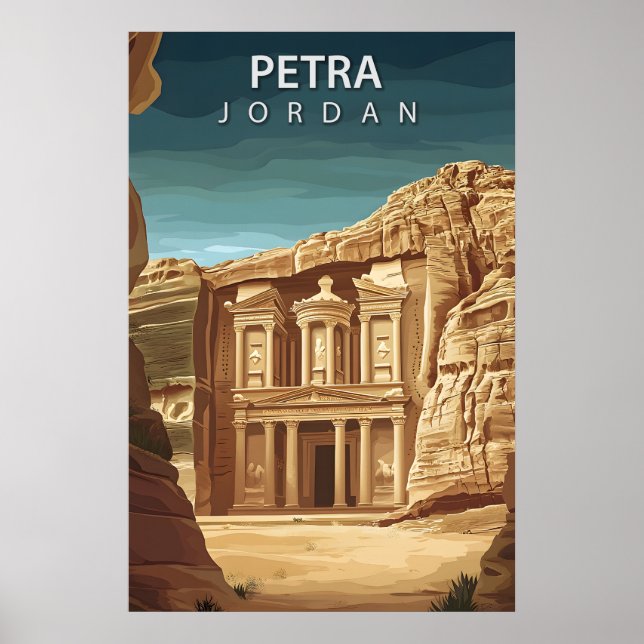 Petra Jordan Antik Rosa Stad Al-Khazneh Poster (Framsidan)