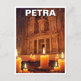Petra Jordan Candles Night Vykort