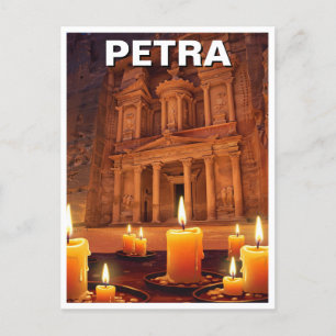 Petra Jordan Candles Night Vykort