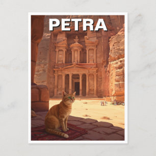 Petra Jordan Cat Travel Vykort