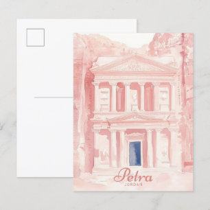 Petra Jordan Gouache Paint Illustration Travel Vykort