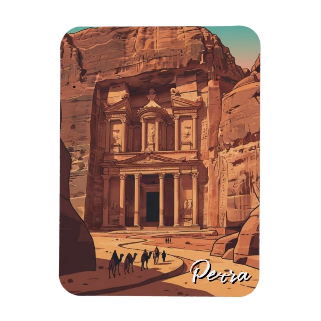 Petra Jordan Resor Magnet (Vertikal)