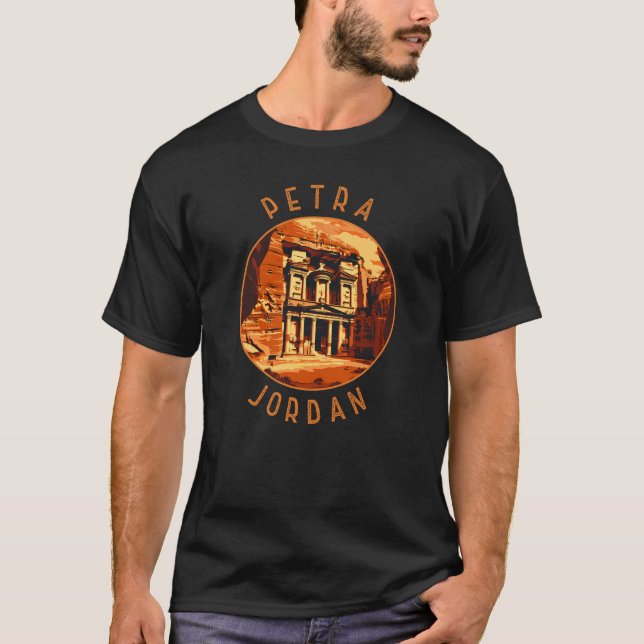 Petra Jordan Retro Distress Circle T Shirt (Framsida)