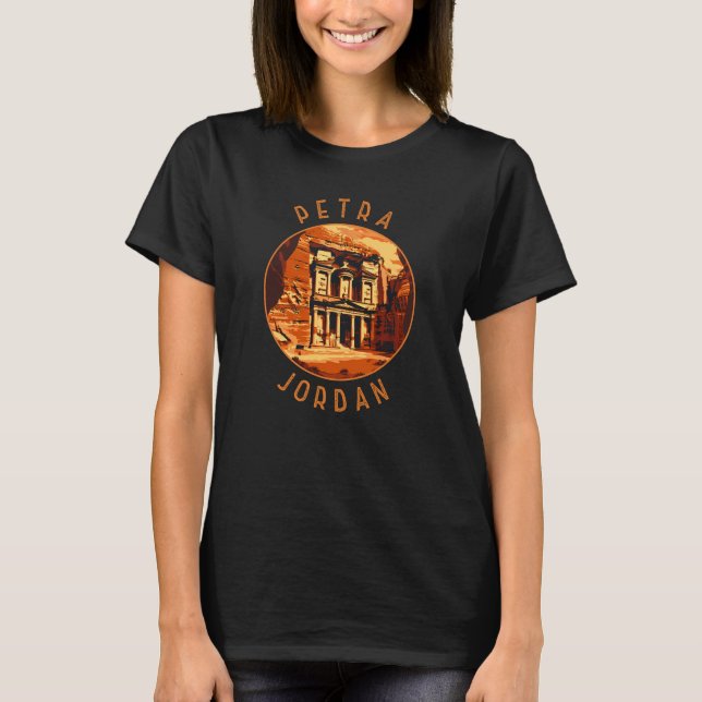 Petra Jordan Retro Distress Circle T Shirt (Framsida)
