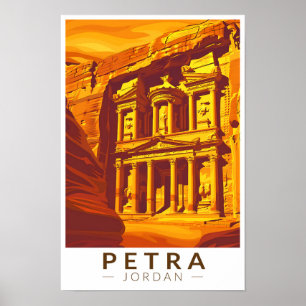 Petra Jordan Solnedgång Resa Konst Vintage Poster