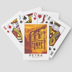 Petra Jordan Sunset Travel Art Vintage Casinokort